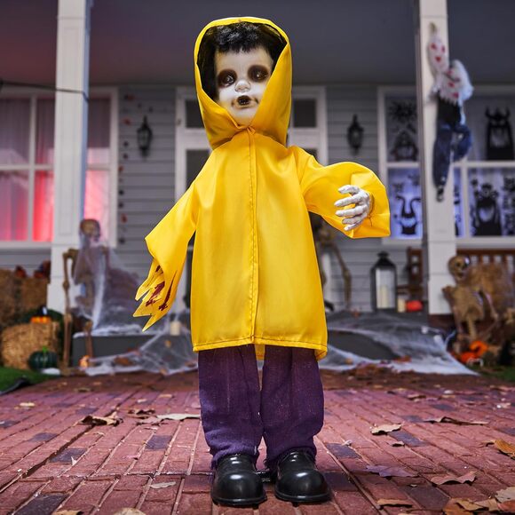 34“ Life Size Animatronics Ghost Decor Props with Glowing Eyes Sound Activated - Picture 4 of 5